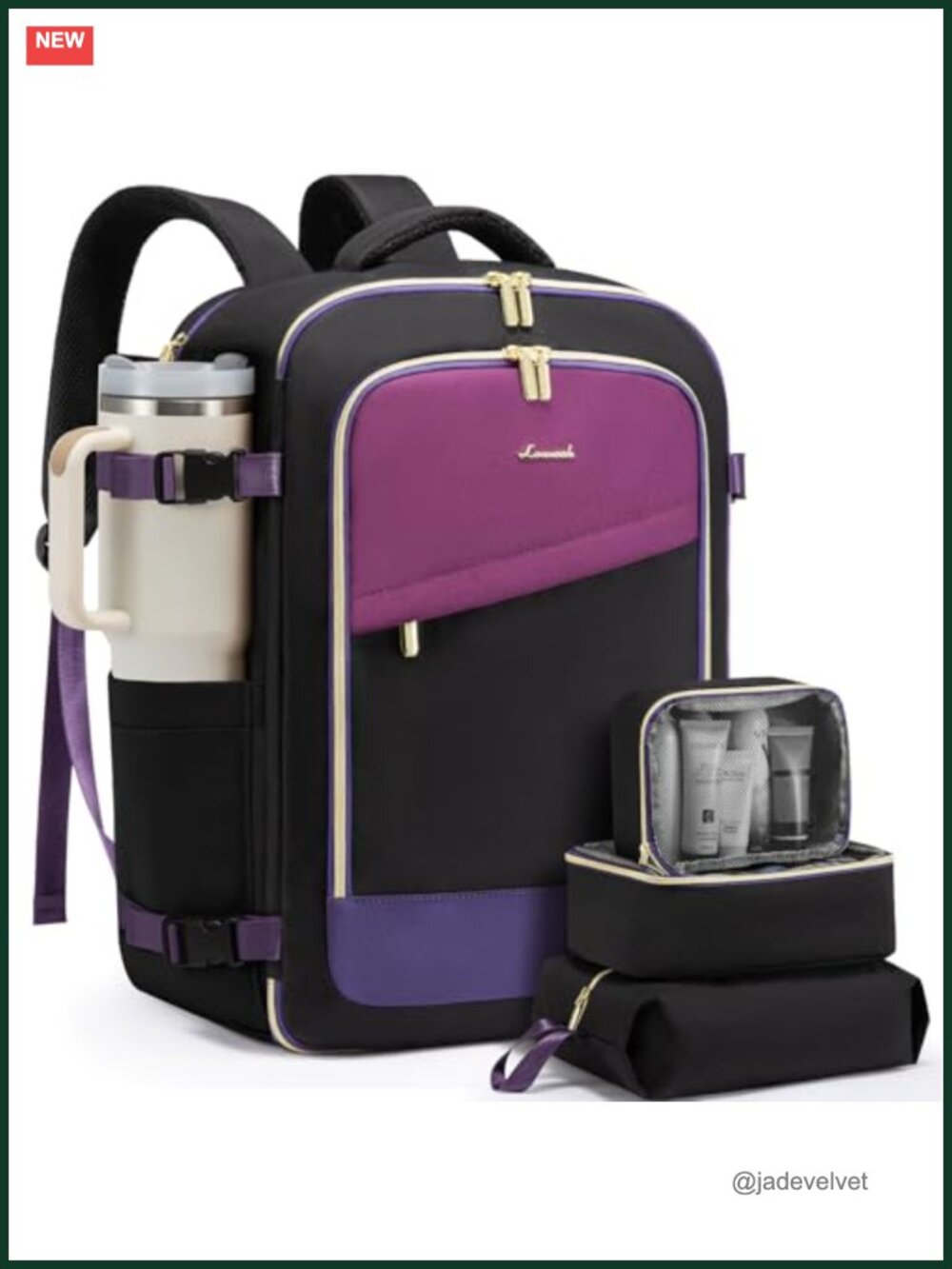 40L Travel Backpack for Women, Carry On for Airplanes, Fits 17 inch Laptop, TSA